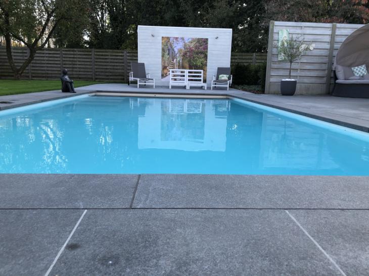 buitenzwembad, terras, boordstenen, beeld, poolhouse, filtratie, hydrolise, waterbehandeling